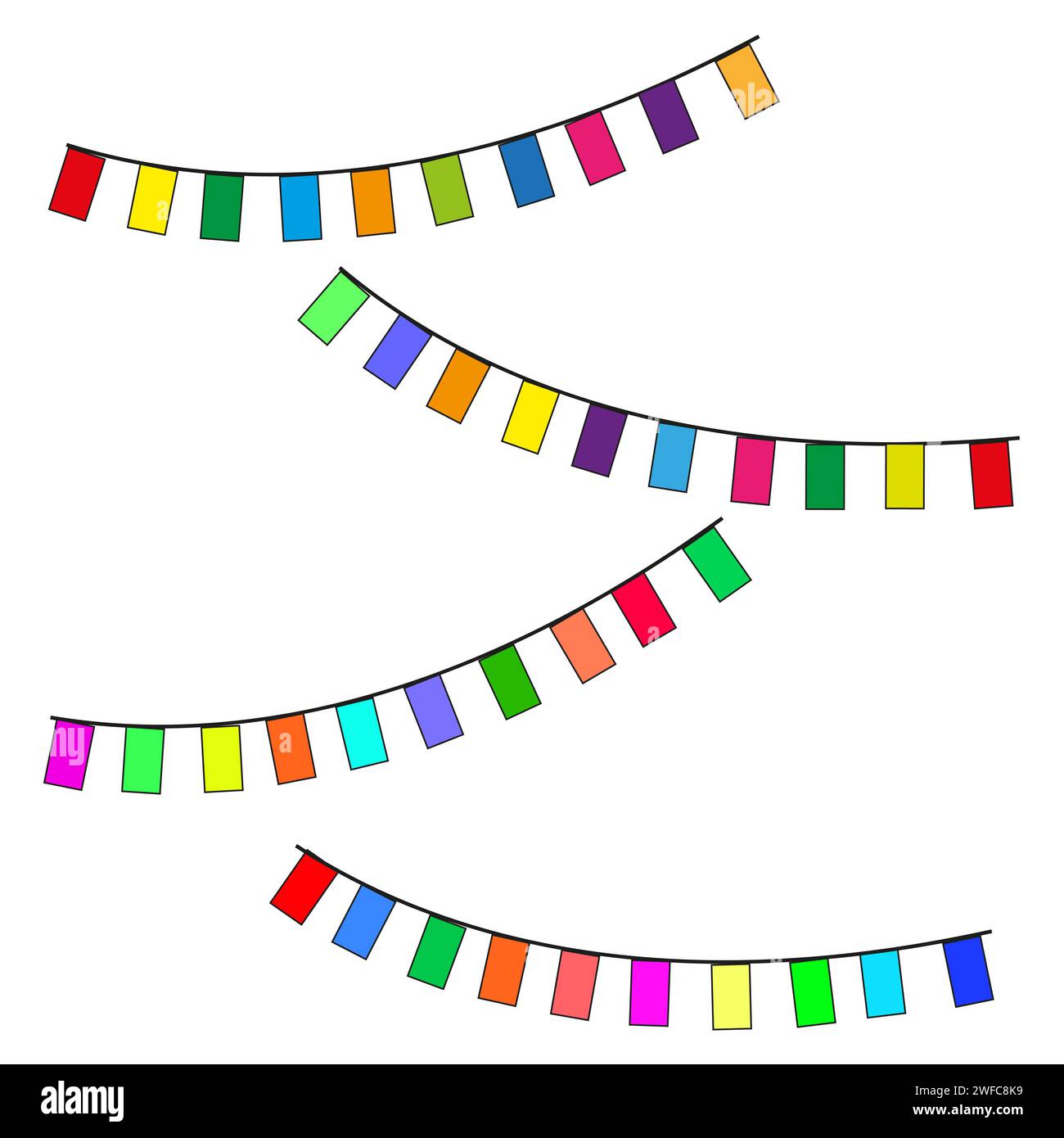 Guirlande de drapeaux. Décoration de fête. Illustration vectorielle. Image de stock. SPE 10. Illustration de Vecteur