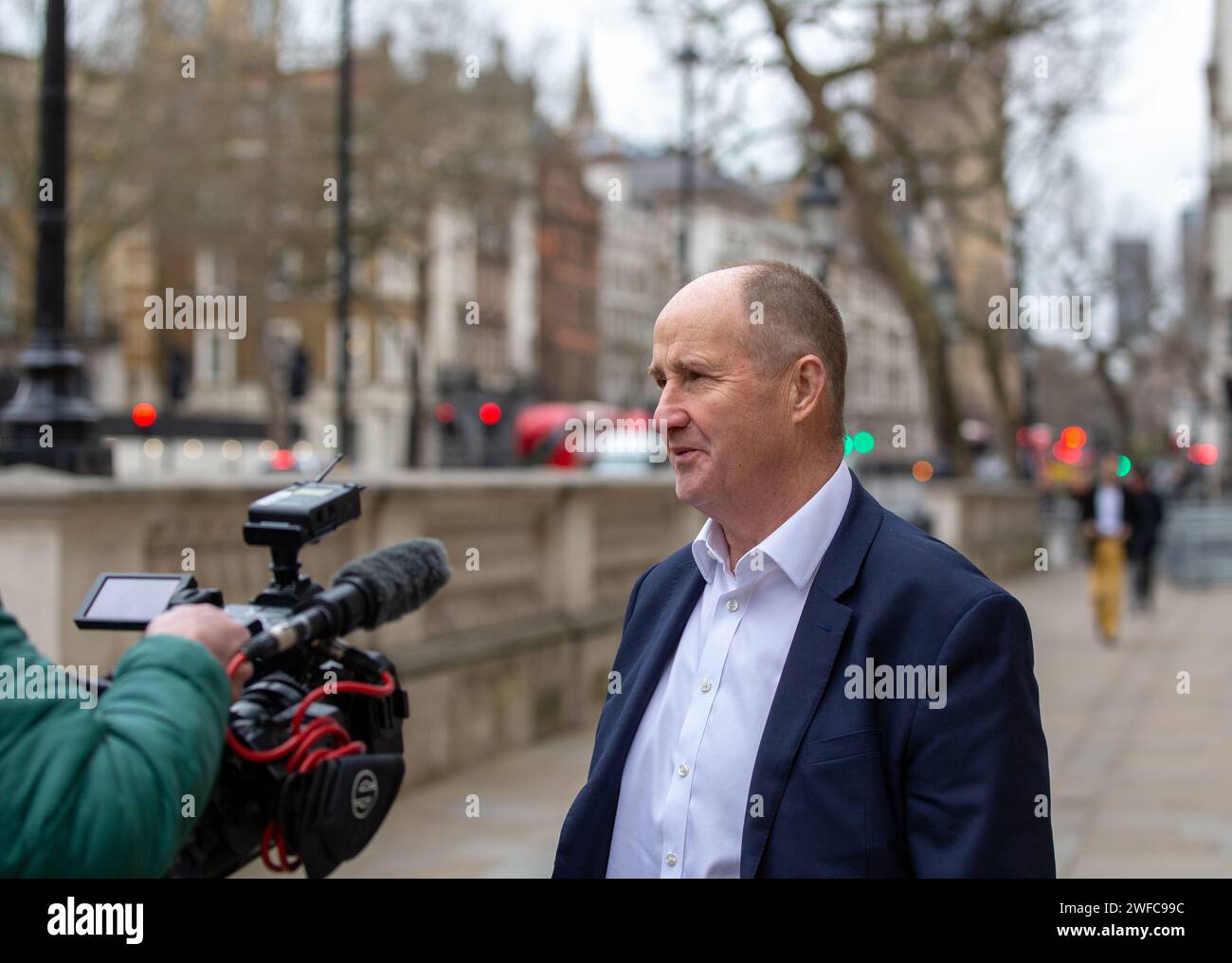 Londres, le 30 janvier 2024 Kevin Hollinrake député Ministre des postes à l'extérieur du cabinet vu Whitehall Credit : Richard Lincoln/Alamy Live News Banque D'Images