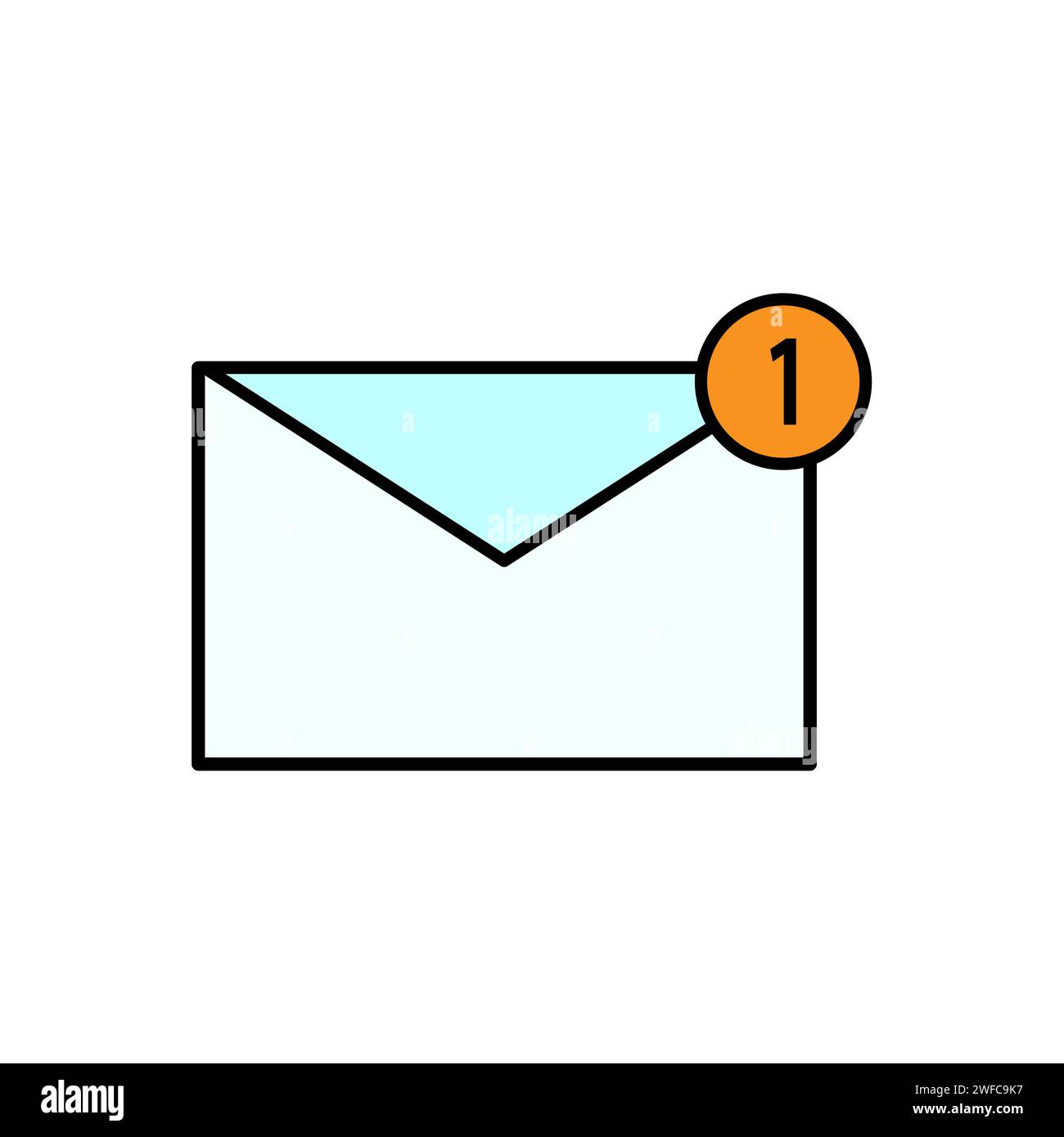 enveloppe un message. Message d'alerte. Icône de notification de message. E-mail non lu. Illustration vectorielle. image de stock. SPE 10. Illustration de Vecteur