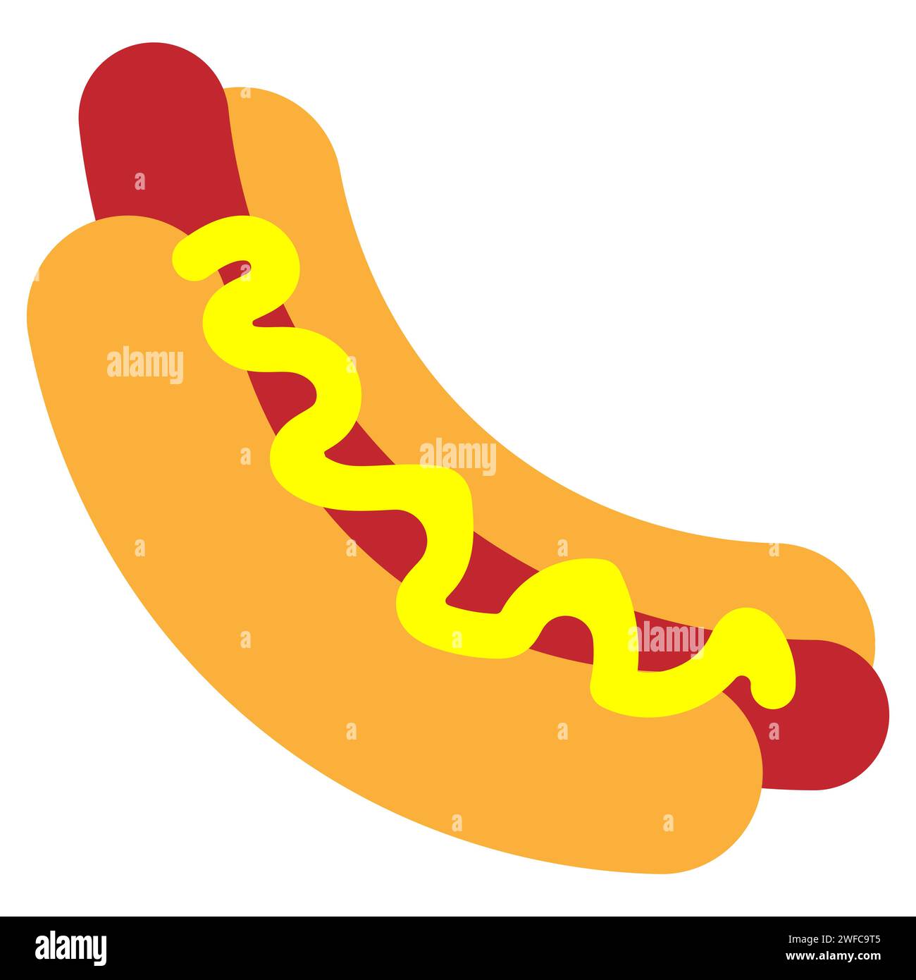 Hot dog de dessin animé. Cuisine américaine. Illustration alimentaire. Dessin d'esquisse. Illustration vectorielle. image de stock. SPE 10. Illustration de Vecteur