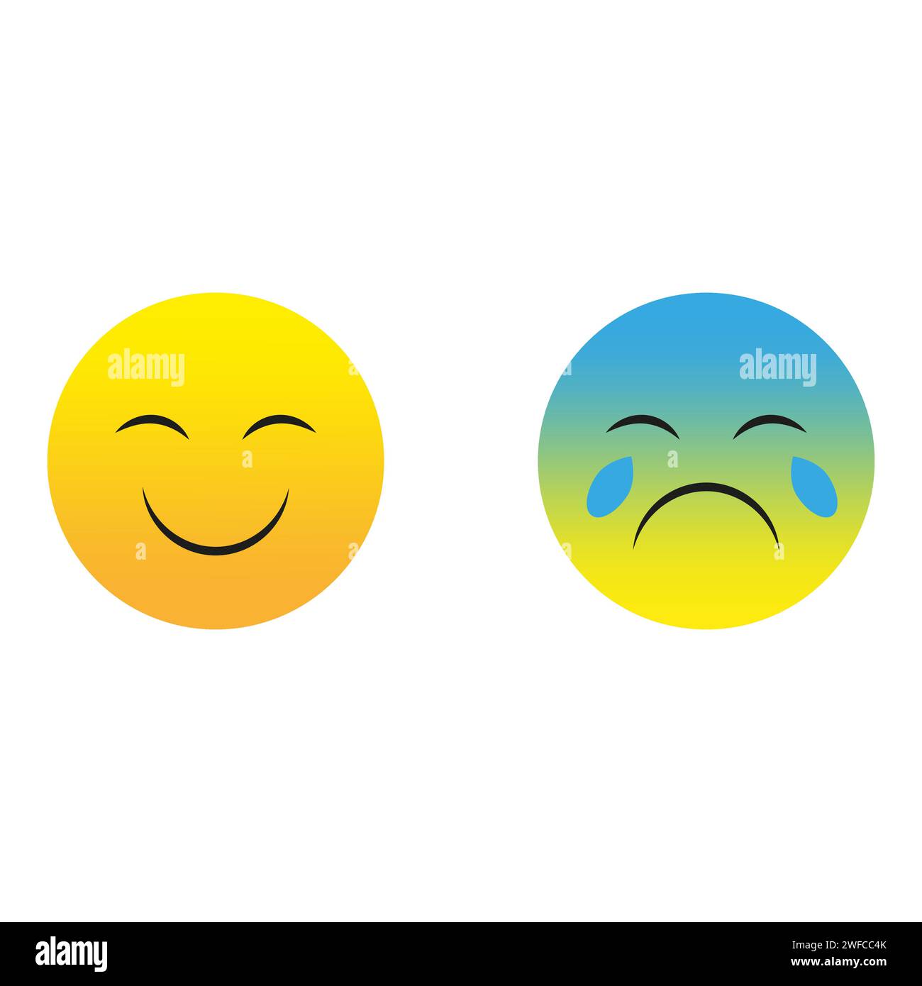 Smiley rit, pleure grand design à toutes fins. Illustration vectorielle. image de stock. SPE 10. Illustration de Vecteur