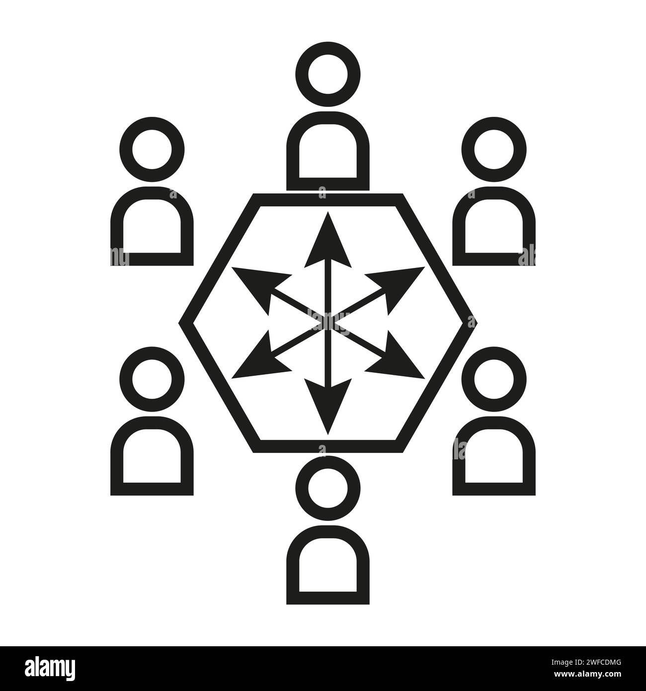 Symbole de l'équipe commerciale. Communication avec les gens d'affaires. Accord de coopération commerciale. Illustration vectorielle. Image de stock. SPE 10. Illustration de Vecteur