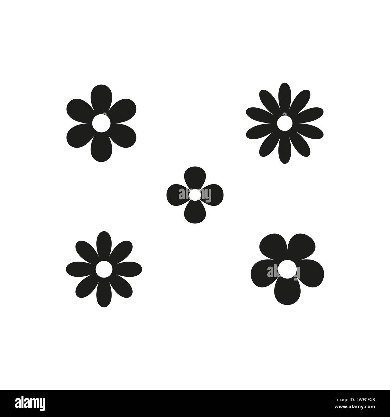 icônes de fleurs. Pouvoir floral. Motif floral végétal. Illustration vectorielle. image de stock. SPE 10. Illustration de Vecteur