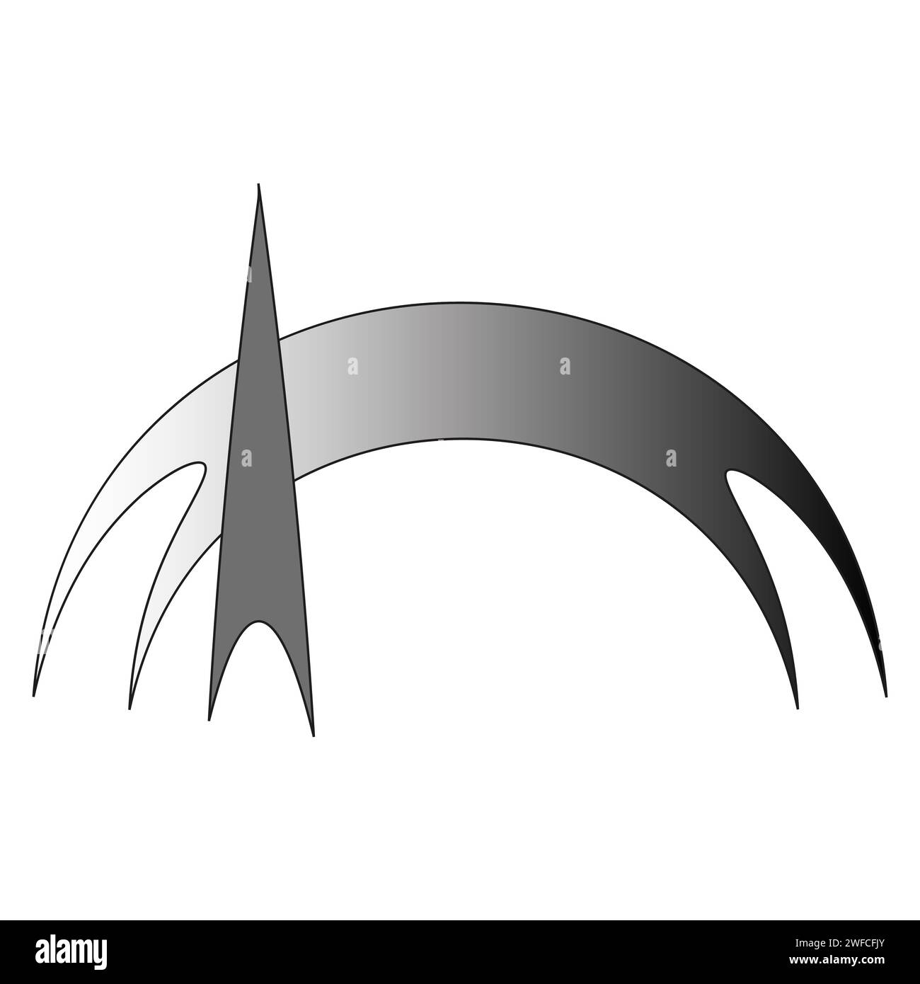 Symbole de Vinnytsia. Arche et flèche. Symbole ukrainien. Rappel de l'architecture. Illustration vectorielle. image de stock. SPE 10. Illustration de Vecteur