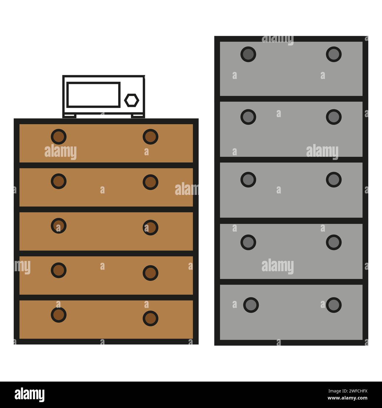 Commode de dessin animé plat pour la conception de style de vie. Design élégant. Illustration vectorielle. image de stock. SPE 10. Illustration de Vecteur