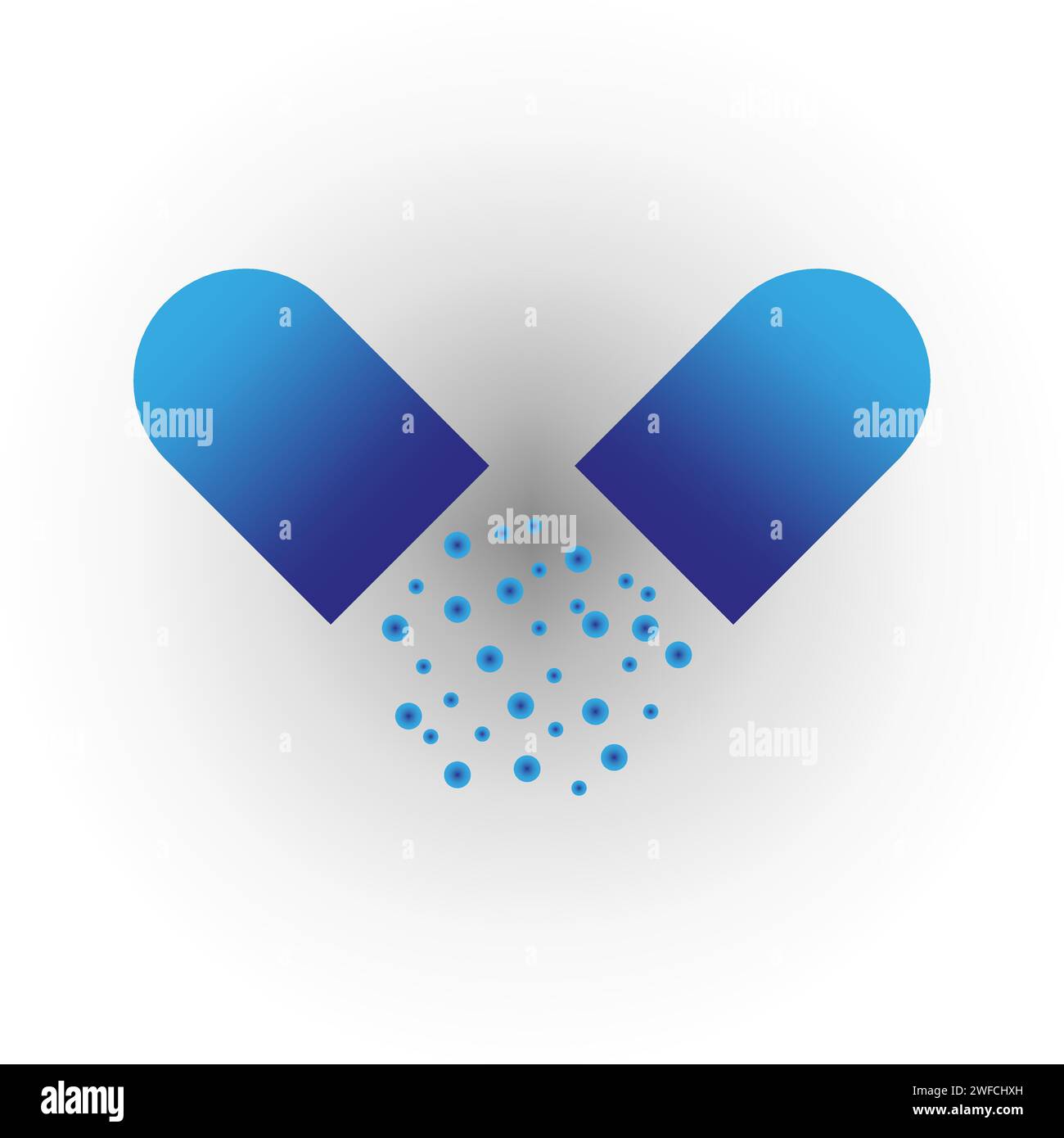 capsule bleue de pilule. Concept de science médicale de santé. Illustration vectorielle. Image de stock. spe 10. Illustration de Vecteur