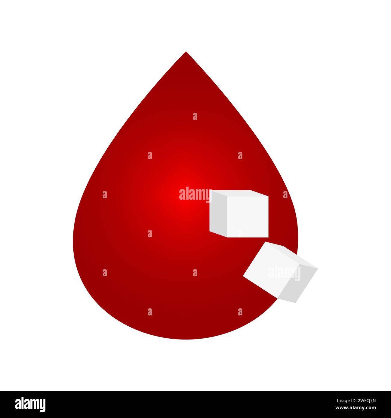 Goutte de sucre dans le sang. Concept médical. Glycémie élevée. Illustration vectorielle. image de stock. SPE 10. Illustration de Vecteur