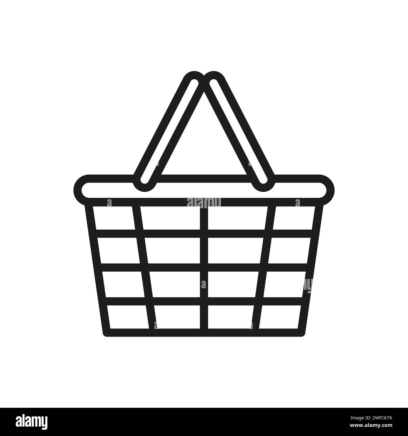 Icône de poignée de panier plat . Marché, icône du panier. Panier à aliments. Illustration vectorielle. image de stock. SPE 10. Illustration de Vecteur