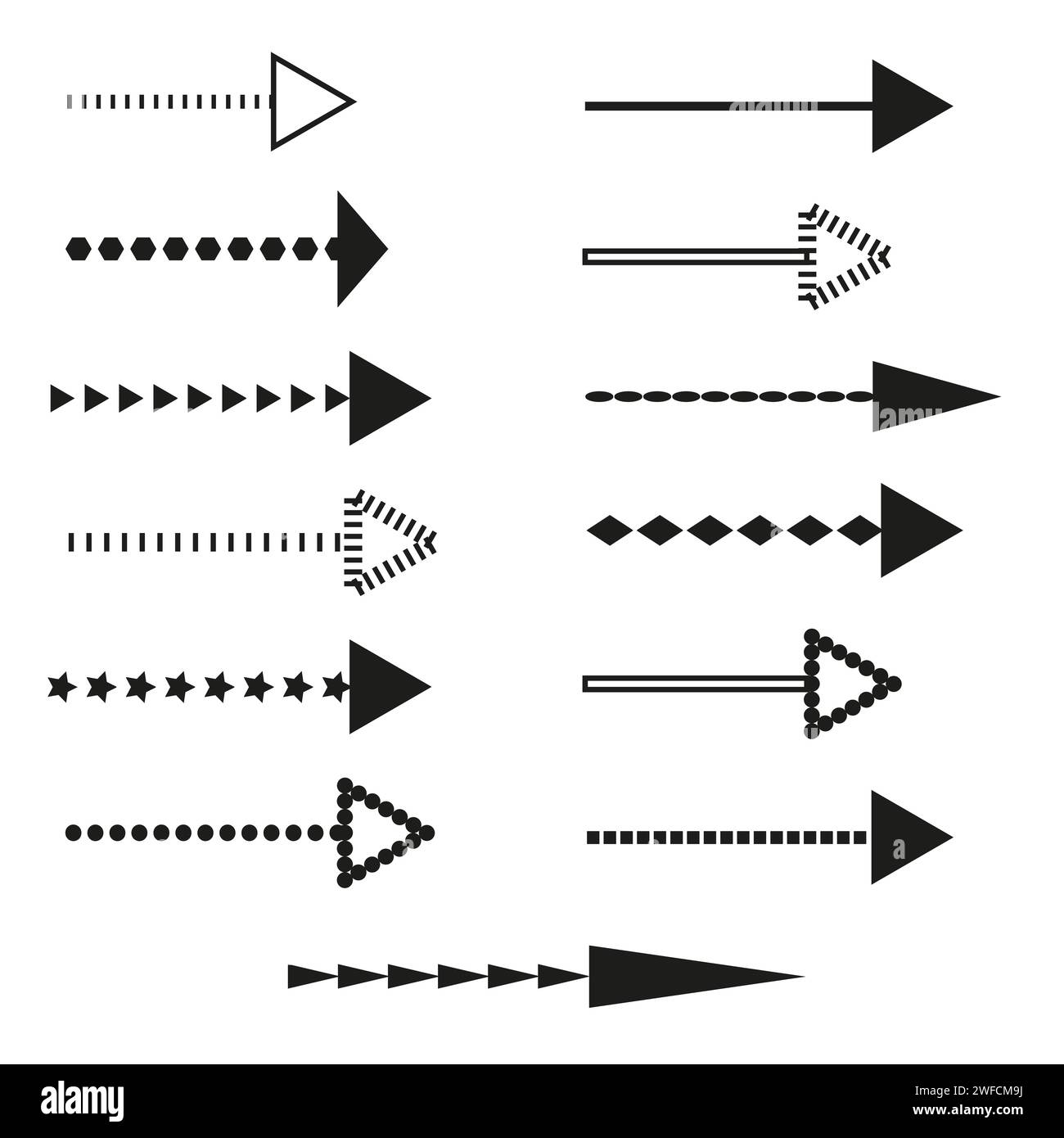 Différentes flèches droites. Texture grunge abstraite. Illustration vectorielle. image de stock. SPE 10. Illustration de Vecteur