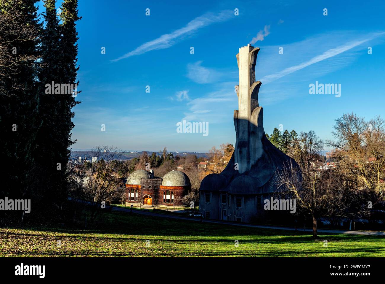 Heating House (1914) est le système de chauffage pour le Goetheanum et pour certaines des maisons environnantes. Canton de Soleure, Suisse. Banque D'Images