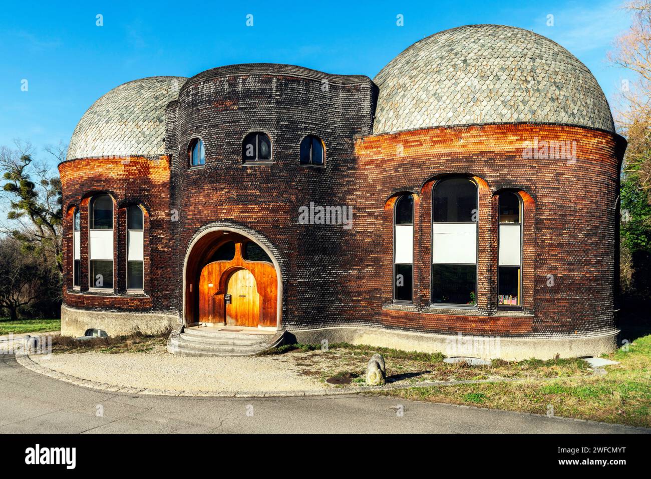 Maison de verre Dornach de l'architecte Rudolf Steiner, canton de Soleure, Suisse. The Glass House est un studio dans för atelier de meulage de verre. B Banque D'Images
