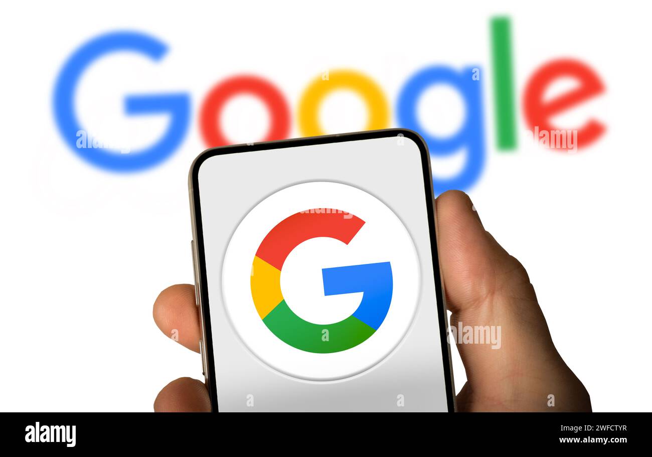 Logo de la société Google affiché sur le téléphone intelligent Banque D'Images