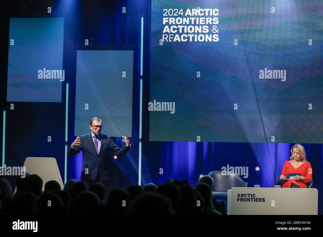 Tromsø 20240130.le ministre des Affaires étrangères Espen Barth Eide à Arctic Frontiers à Tromsø. Photo : Rune Stoltz Bertinussen / NTB Banque D'Images