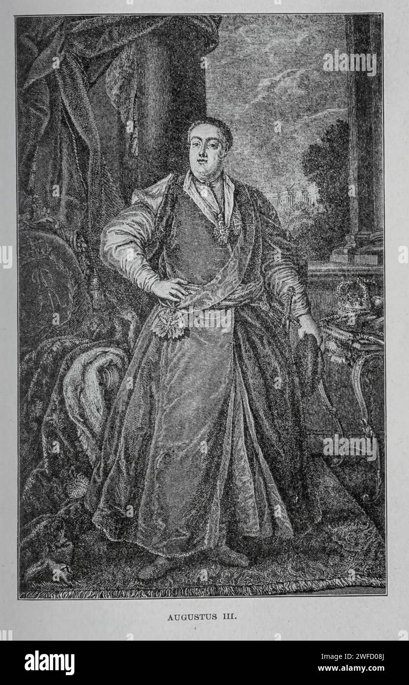 Auguste III Pologne par Nevin Otto hiver Auguste III était roi de Pologne et grand-duc de Lituanie de 1733 à 1763, ainsi qu'électeur de Saxe dans le Saint Empire romain germanique où il était connu sous le nom de Frédéric-Auguste II Il est le seul fils légitime d'Auguste II le fort, et se convertit au catholicisme romain en 1712 Banque D'Images