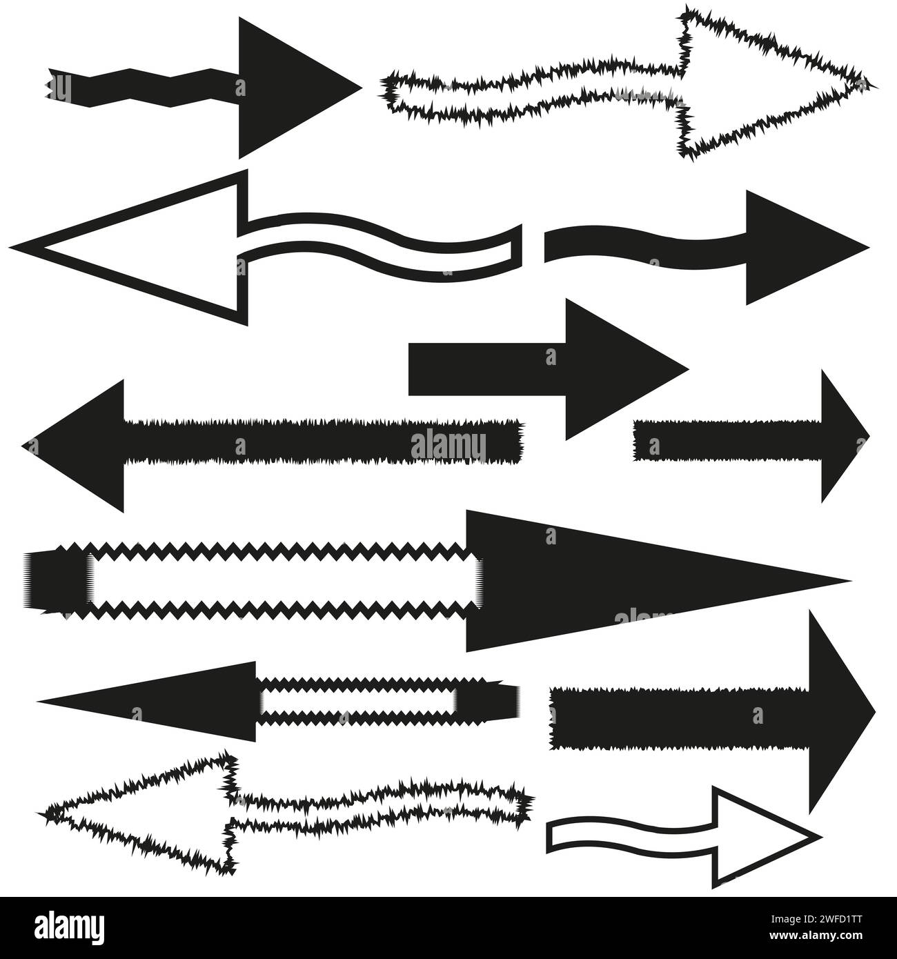 différentes flèches droites. Éléments graphiques. Set pour la conception décorative. Illustration vectorielle. image de stock. SPE 10. Illustration de Vecteur