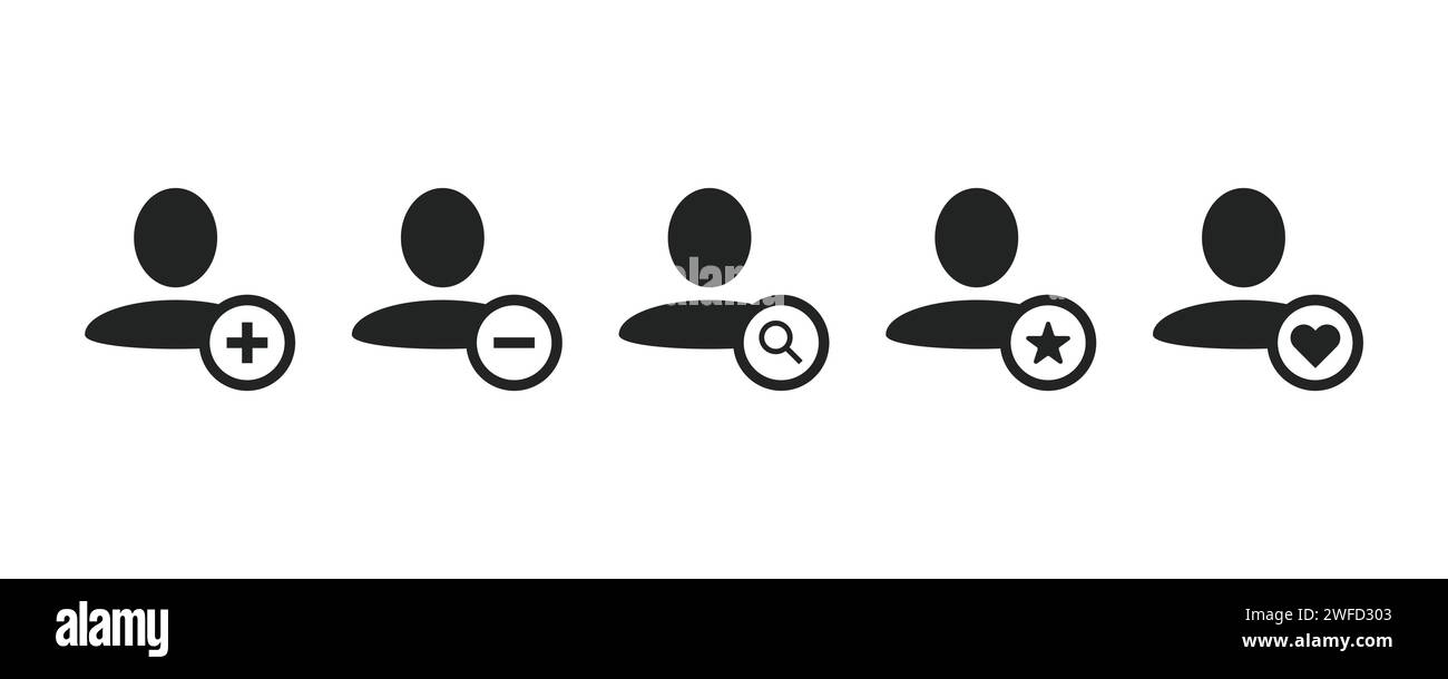 Icône plus moins personnes. Business, jeu d'icônes. Icône plus moins hommes. Illustration vectorielle. image de stock. SPE 10. Illustration de Vecteur