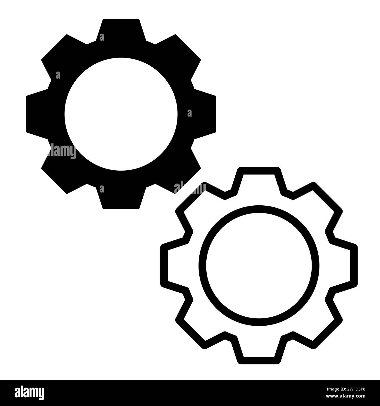 Icône d'engrenage. Communication Internet. Horloge ronde. Illustration vectorielle. image de stock. SPE 10. Illustration de Vecteur