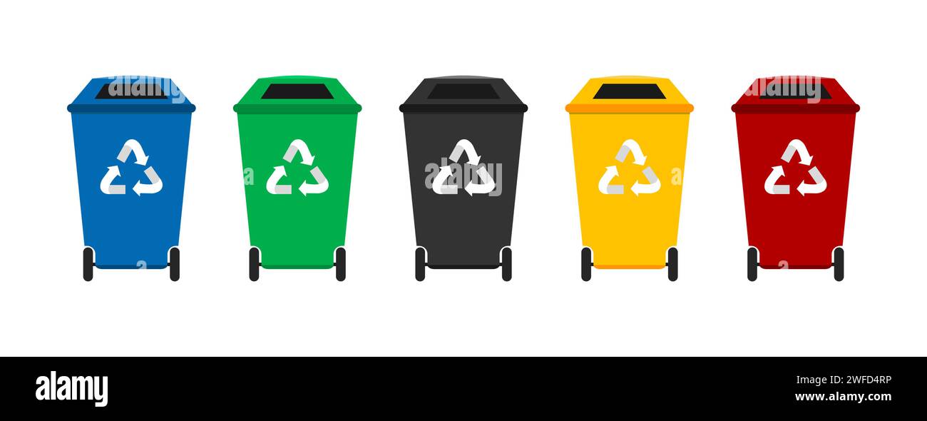 Les poubelles séparent les déchets. Illustration vectorielle. image de stock. SPE 10. Illustration de Vecteur