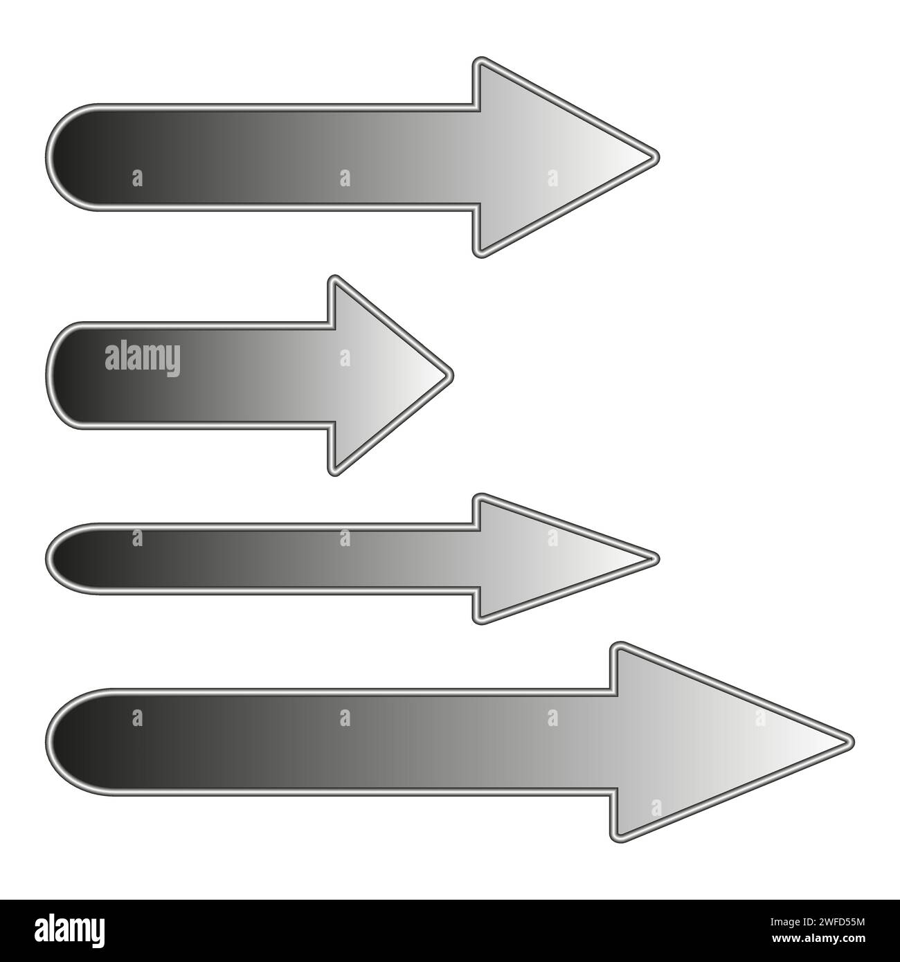 Flèches argentées dans un style abstrait. Interface d'ordinateur. Design haut de gamme. Illustration vectorielle. SPE 10. Illustration de Vecteur