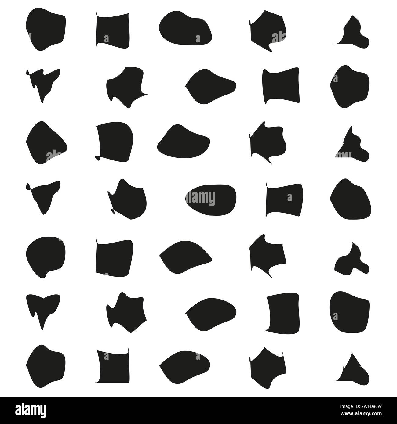 Tache aléatoire, tache d'encre. Blob organique, blot. Speck Shape.Splat, graphique moucheté. Goutte de liquide, liquide. Illustration vectorielle. SPE 10. Illustration de Vecteur