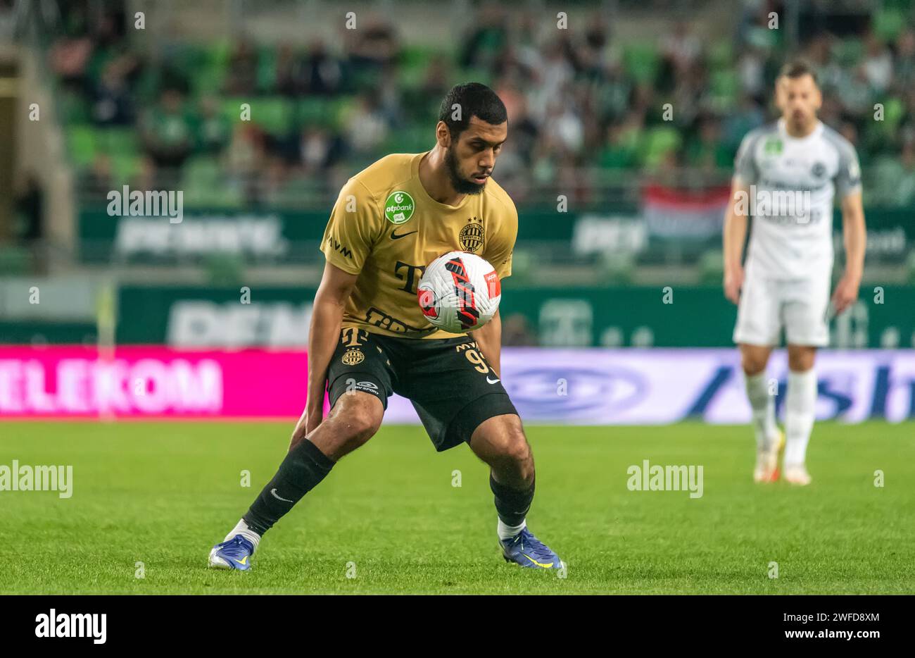 Budapest, Hongrie – 7 mai 2022. Le milieu de terrain de Ferencvaros Aissa Laidouni lors du match hongrois OTP Bank Liga Gameweek 32 Ferencvaros vs MTK Budapest (0 Banque D'Images