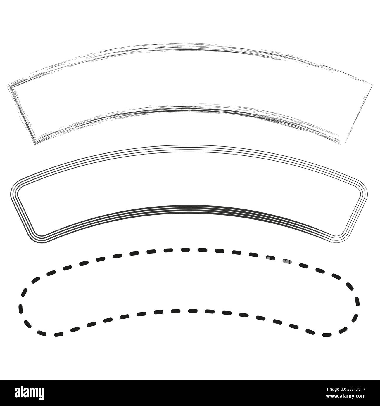 Plaques, panneaux d'affichage vides, bannières ou formes de boutons. Illustration vectorielle. image de stock. SPE 10. Illustration de Vecteur