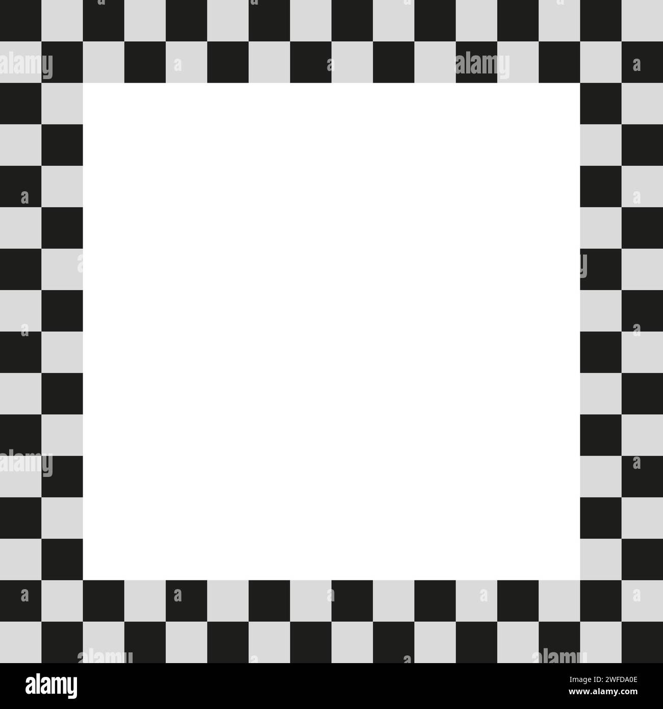 Cadre à damier, bordure. cadre photo avec des carrés pour la course ou une utilisation générique. Image carrée vide. Illustration vectorielle. image de stock. SPE 10. Illustration de Vecteur