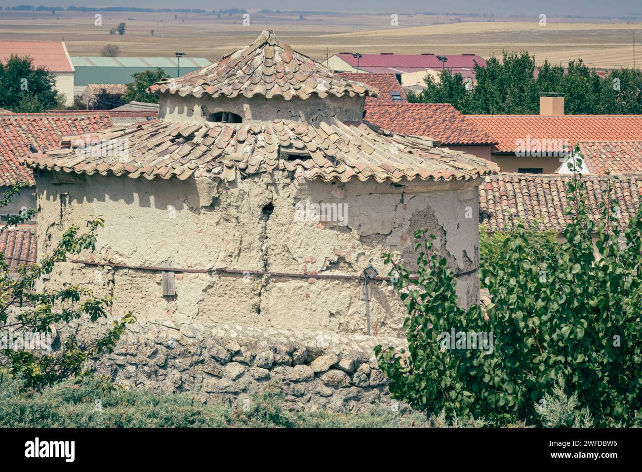 Un vieux pigeonnier rustique à Ampudia, Palencia (Castille-et-León, Espagne) Banque D'Images