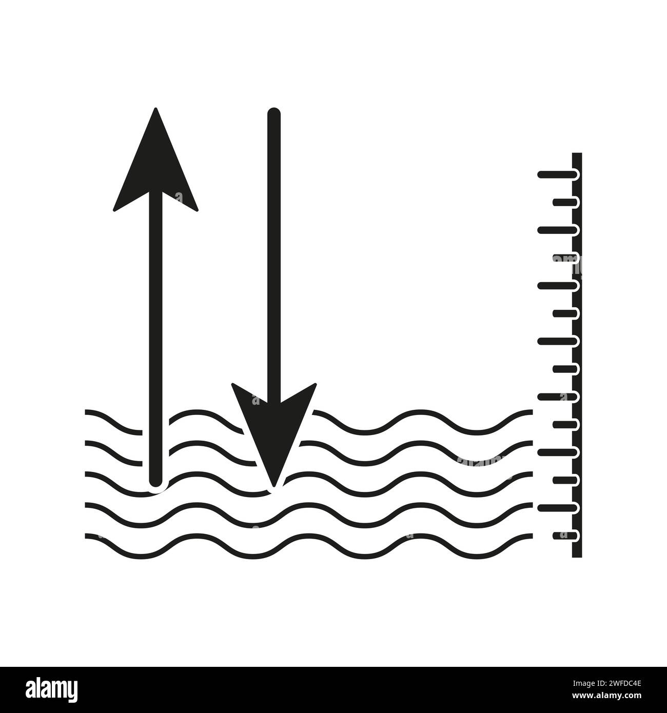 icône de niveau d'eau ou de liquide, volume de mesure. Illustration vectorielle. image de stock. SPE 10. Illustration de Vecteur