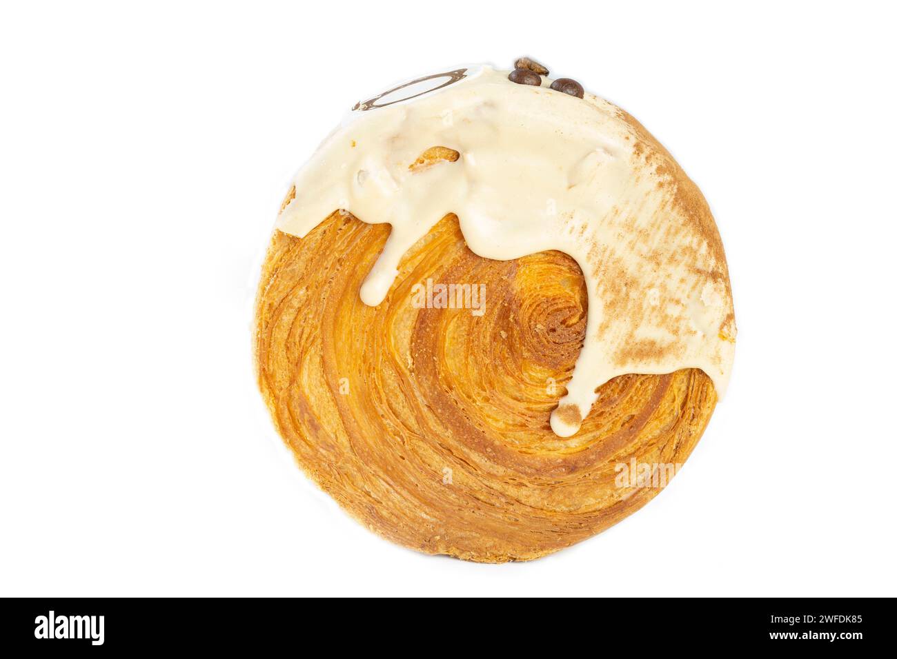 Cercle croissant avec garniture au chocolat blanc Banque D'Images