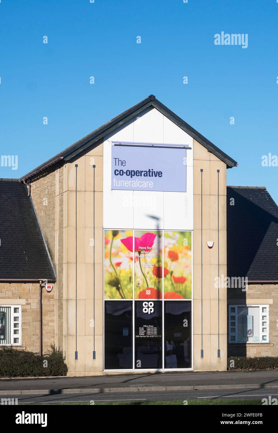 Le bâtiment Co-operative Funeralcare à Stanley, Co. Durham, Angleterre, Royaume-Uni Banque D'Images