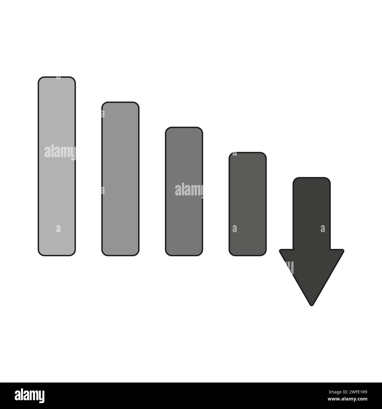 Icône Down et dépenses. Élément d'icône financière, diagrammes et rapports . Illustration vectorielle. image de stock. SPE 10. Illustration de Vecteur