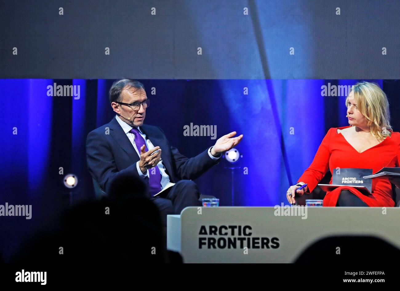 Tromsø 20240130.le ministre des Affaires étrangères Espen Barth Eide à Arctic Frontiers à Tromsø. Photo : Rune Stoltz Bertinussen / NTB Banque D'Images