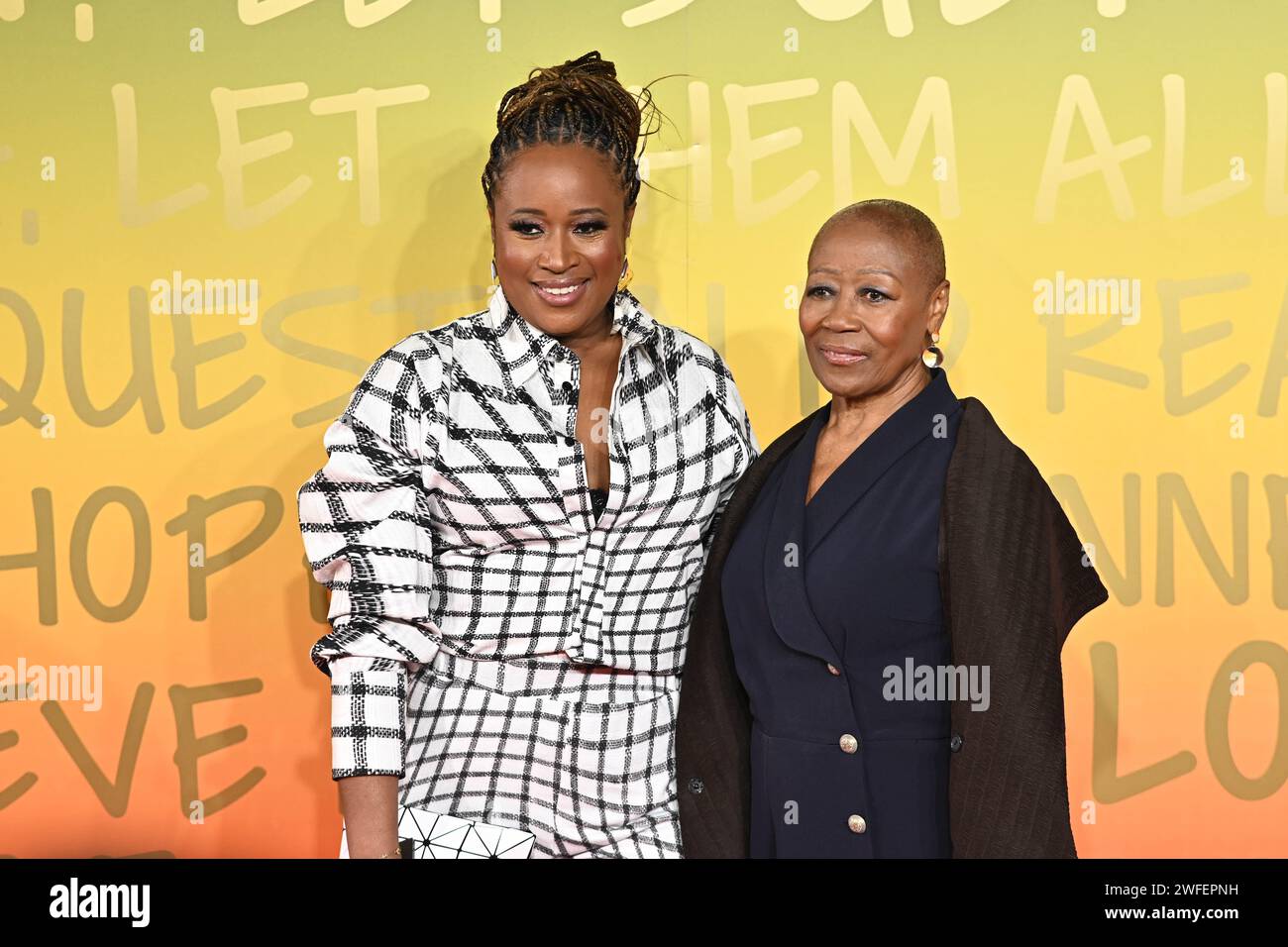 Londres, Royaume-Uni. 30 janvier 2024. Charlene White et tante assistent à la première britannique de Bob Marley : One Love au BMX IMAX, Londres, Royaume-Uni. Crédit : Voir Li/Picture Capital/Alamy Live News Banque D'Images