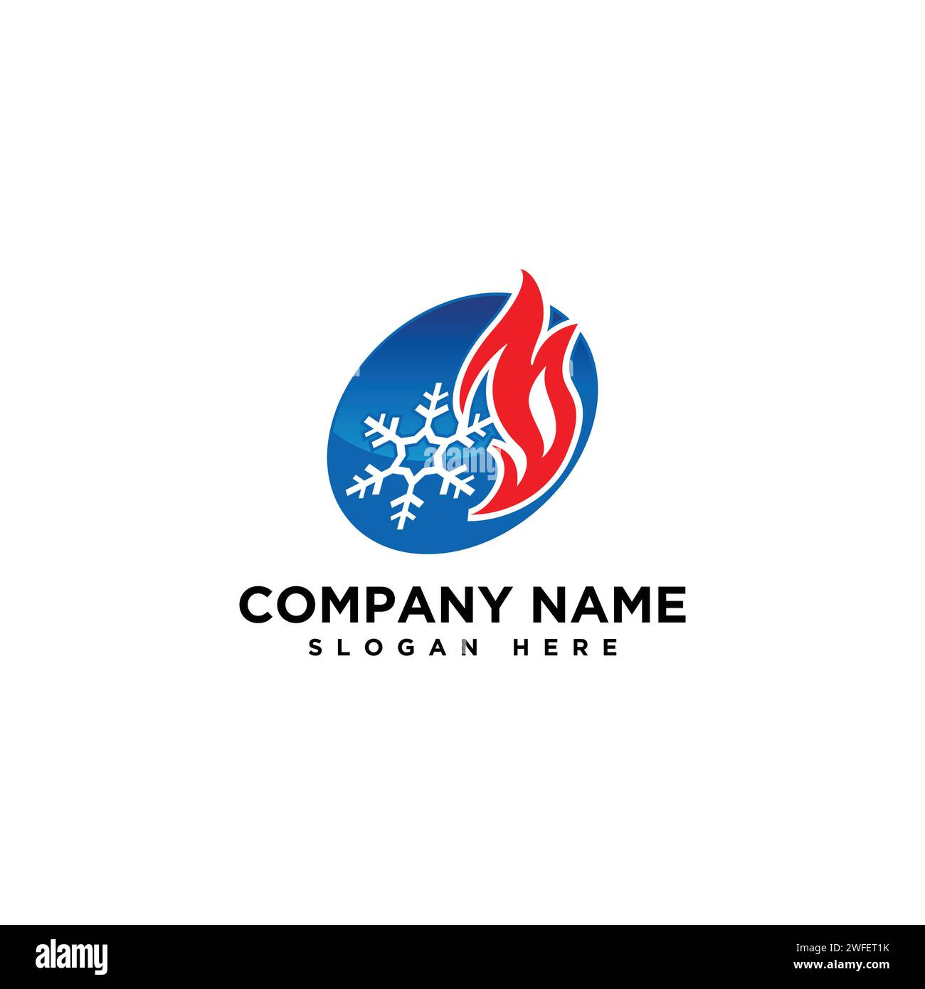 Concept abstrait de conception de logo d'icône de feu de glace vecteur de modèle de style plat. Illustration vectorielle Illustration de Vecteur