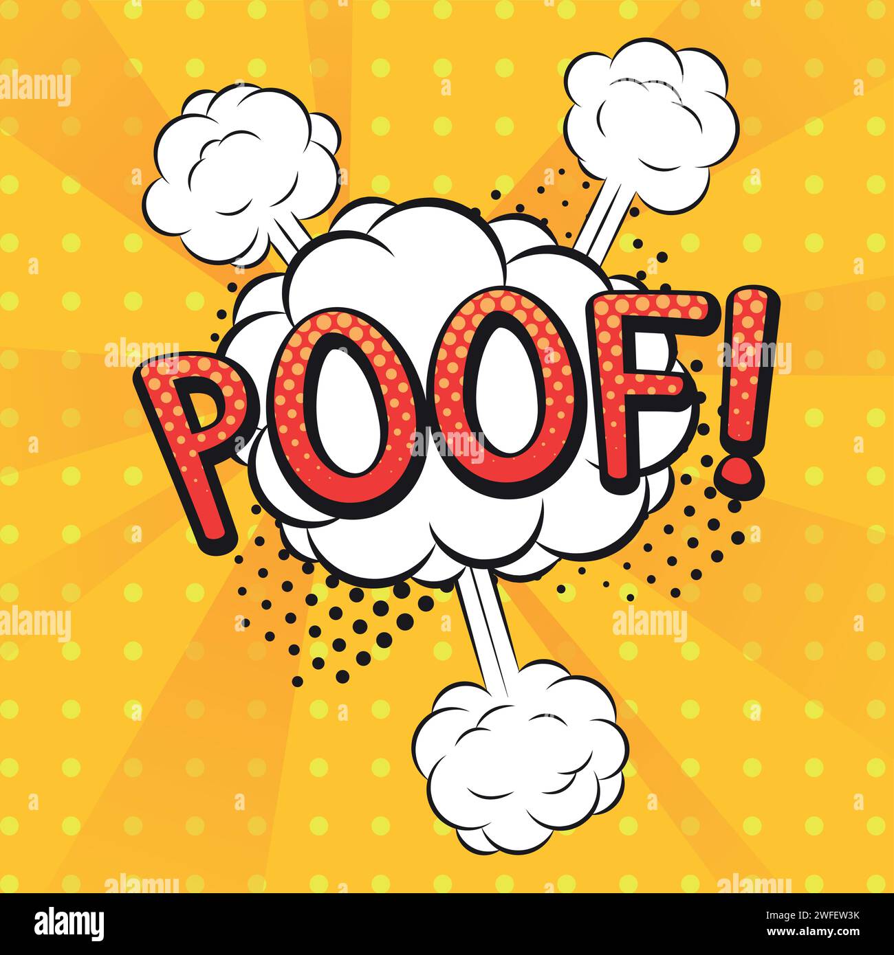 Image vectorielle de style pop art de texte poof Illustration de Vecteur