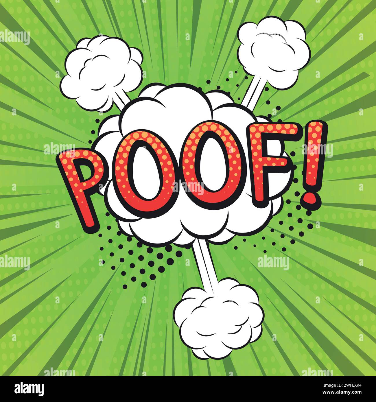 Image vectorielle de style pop art de texte poof Illustration de Vecteur