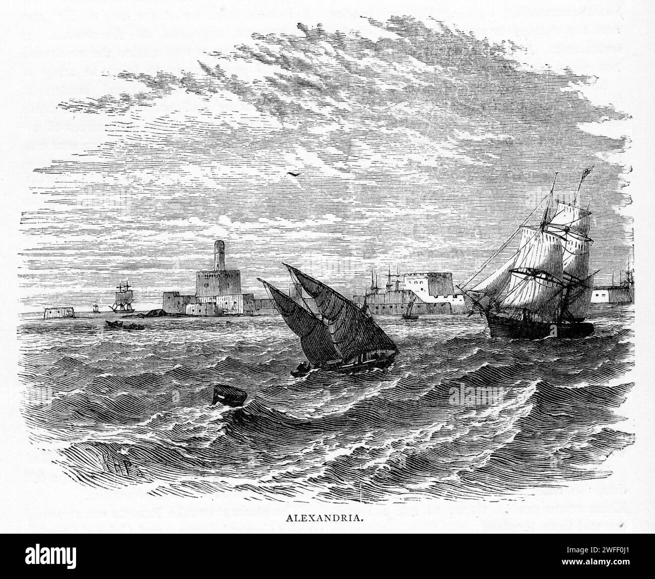 Gravure d'Alexandrie, Égypte, vers 1880 Banque D'Images