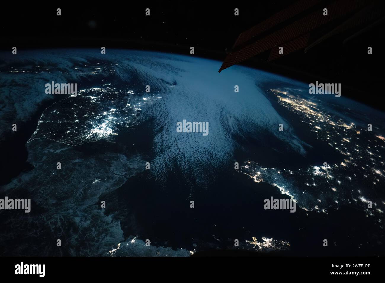 horizon planète terre nuit, chine Banque D'Images
