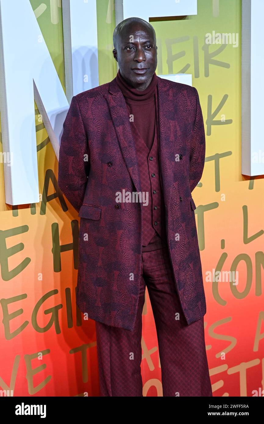 Londres, Royaume-Uni. 30 janvier 2024. Sir Ozwald Boateng assiste à la première britannique de Bob Marley : One Love au BMX IMAX, Londres, Royaume-Uni. Crédit : Voir Li/Picture Capital/Alamy Live News Banque D'Images