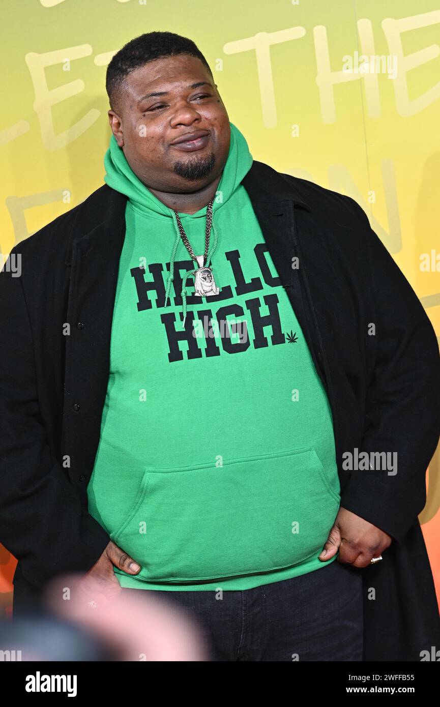 Londres, Royaume-Uni. 30 janvier 2024. Big Narstie assiste à la première britannique de Bob Marley : One Love au BMX IMAX, Londres, Royaume-Uni. Crédit : Voir Li/Picture Capital/Alamy Live News Banque D'Images