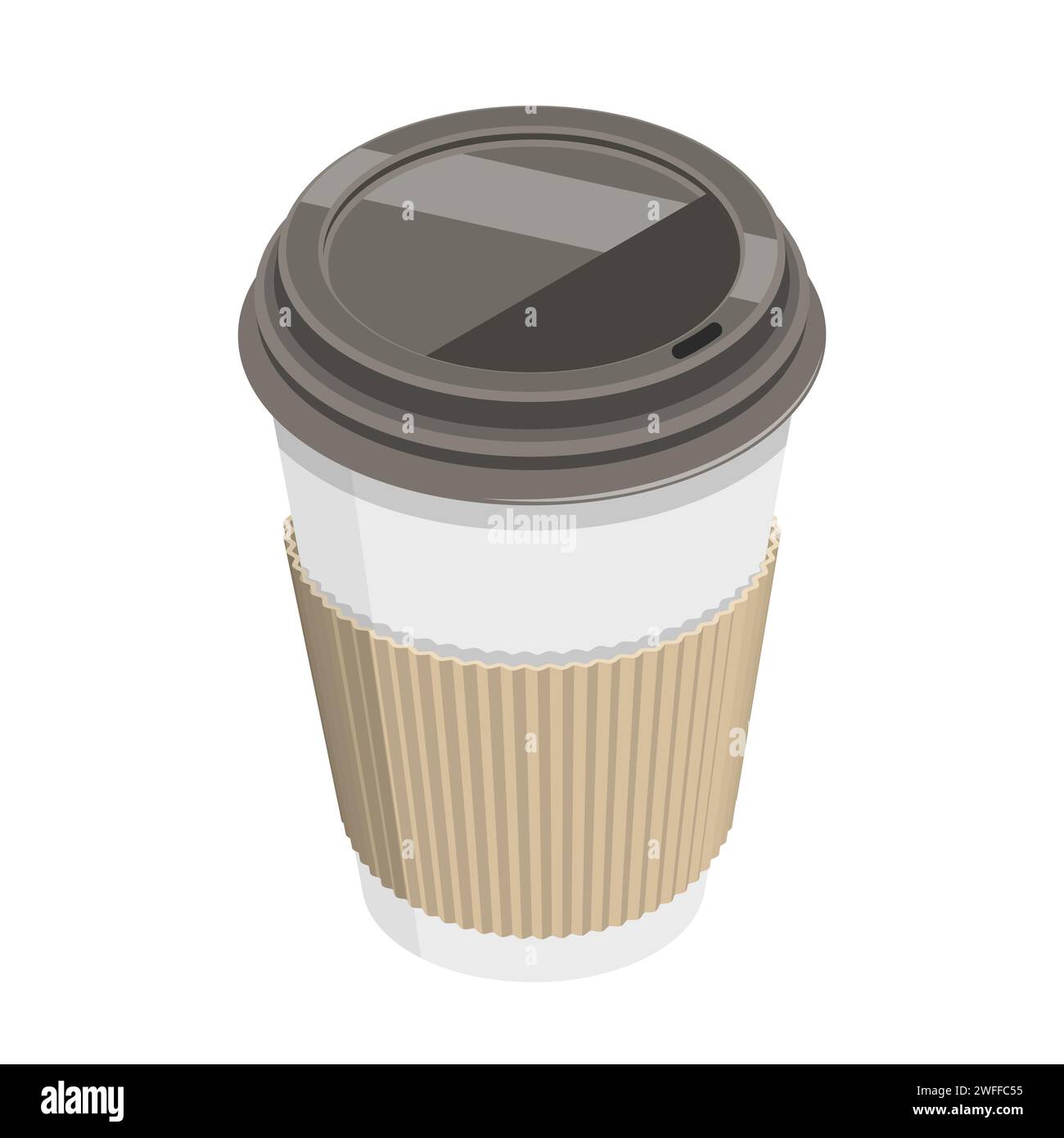 Concept de vecteur plat isométrique 3D de tasse de café. Illustration de Vecteur