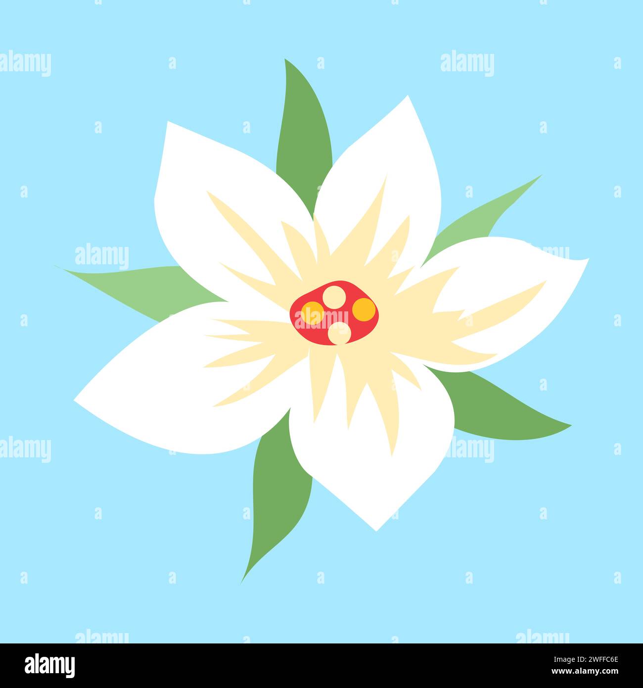 Illustration vectorielle d'icône de fleur de jonquille abstraite Illustration de Vecteur