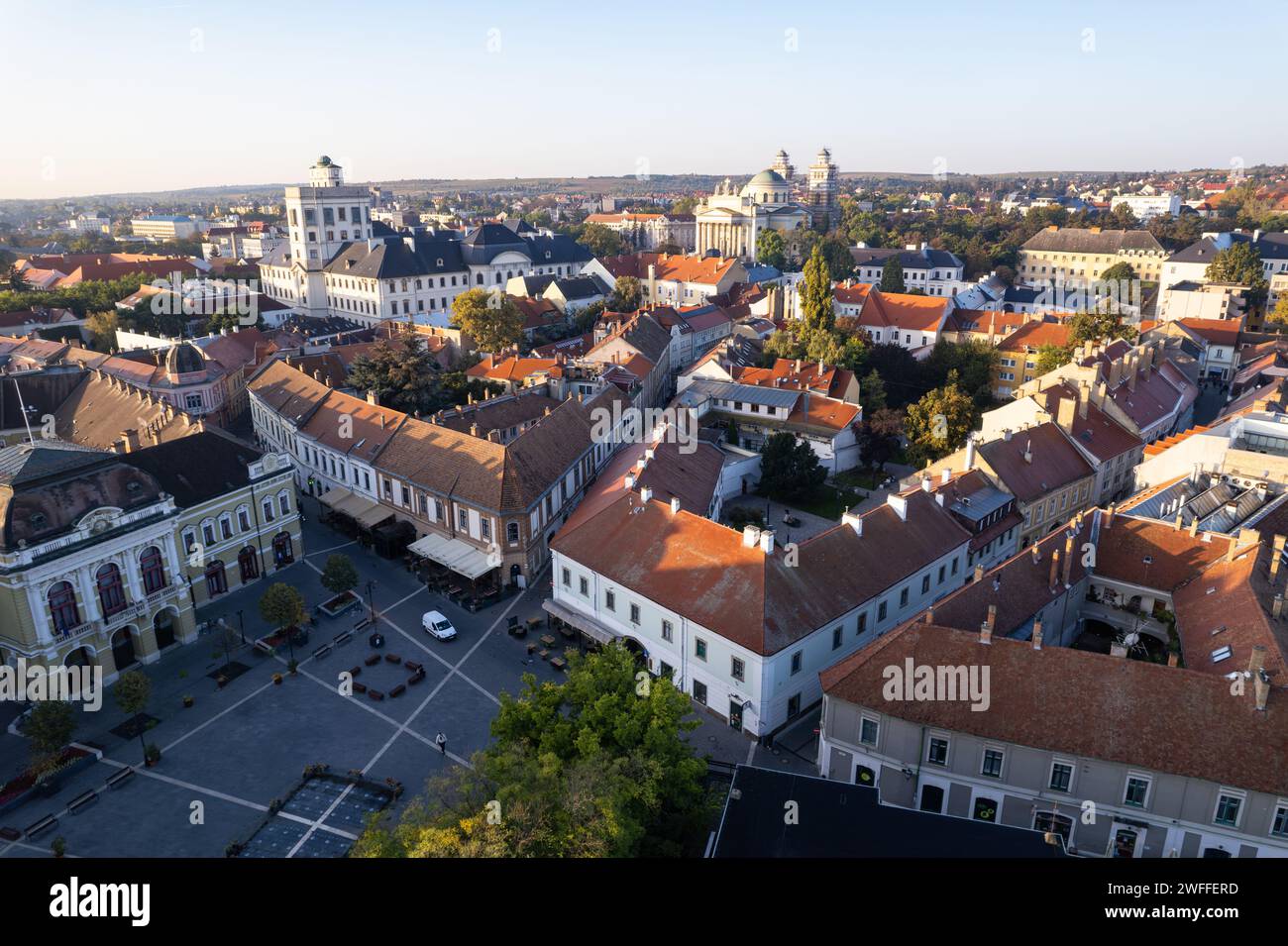 Ville d'Eger en Hongrie, photo drone Banque D'Images