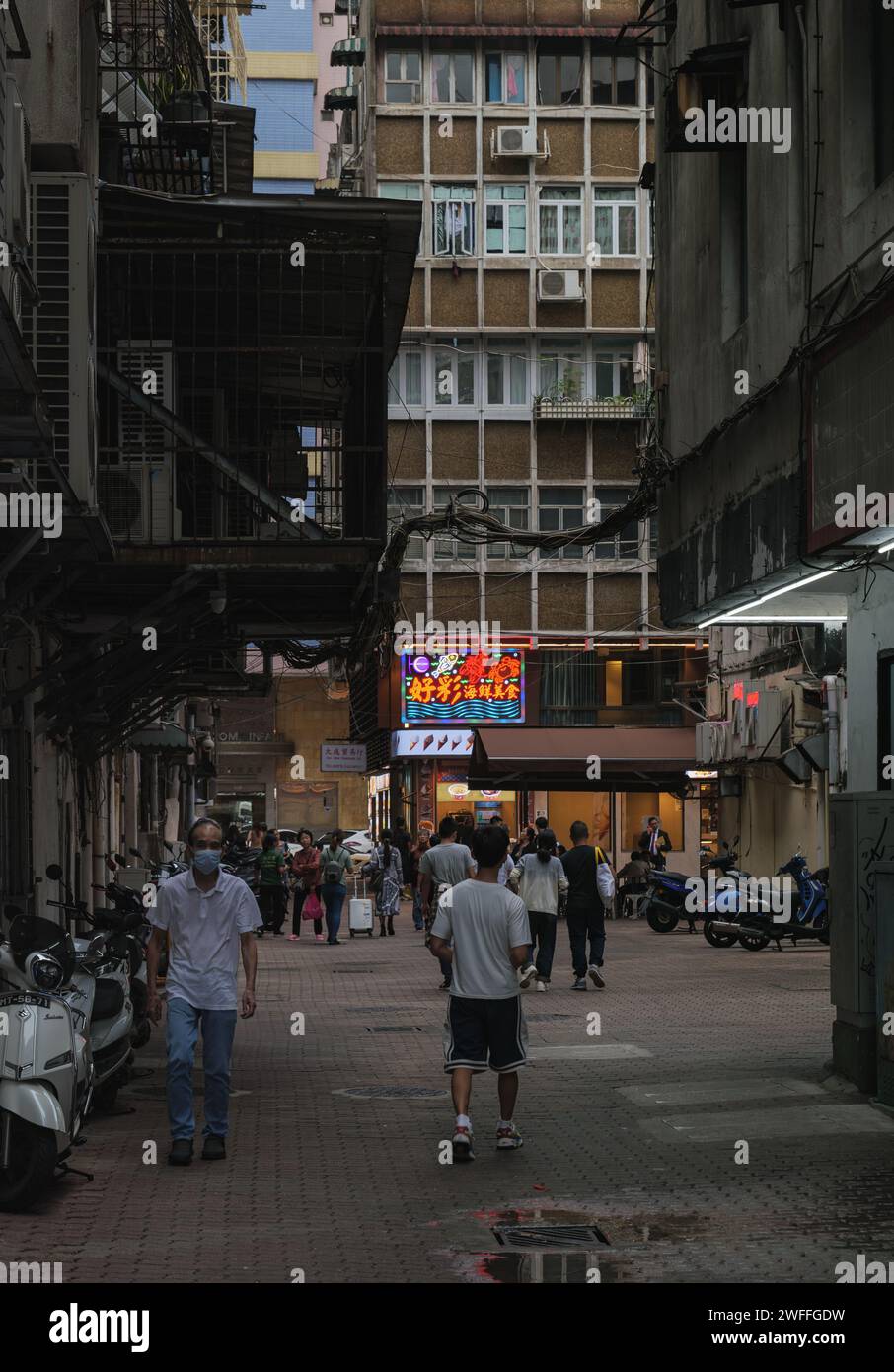 Macao Chine 11.10.2023. Macao photographie de rue les gens et les bâtiments, la vie locale Banque D'Images