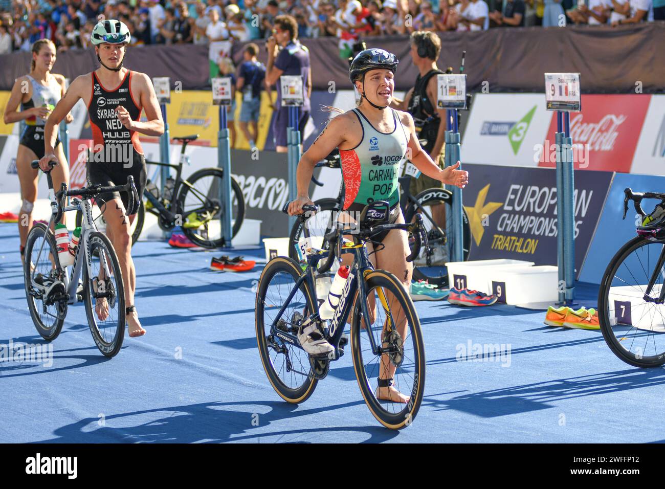 Helena Carvalho (Portugal). Femmes de triathlon. Championnats d'Europe Munich 2022 Banque D'Images