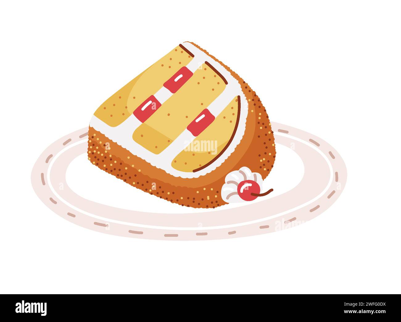 Gâteau éponge couronne Frankfurter kranz de germany.Vector illustration Illustration de Vecteur