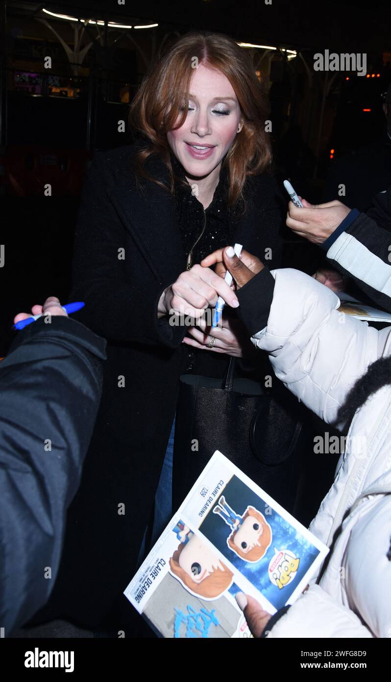 New York, États-Unis. 30 janvier 2024. Bryce Dallas Howard arrive à son hôtel Midtown après être apparu dans The Tonight Show Starring Jimmy Fallon le 30 janvier 2024 à New York, NY, USA. Photo de MM/ABACAPRESS.COM crédit : Abaca Press/Alamy Live News Banque D'Images