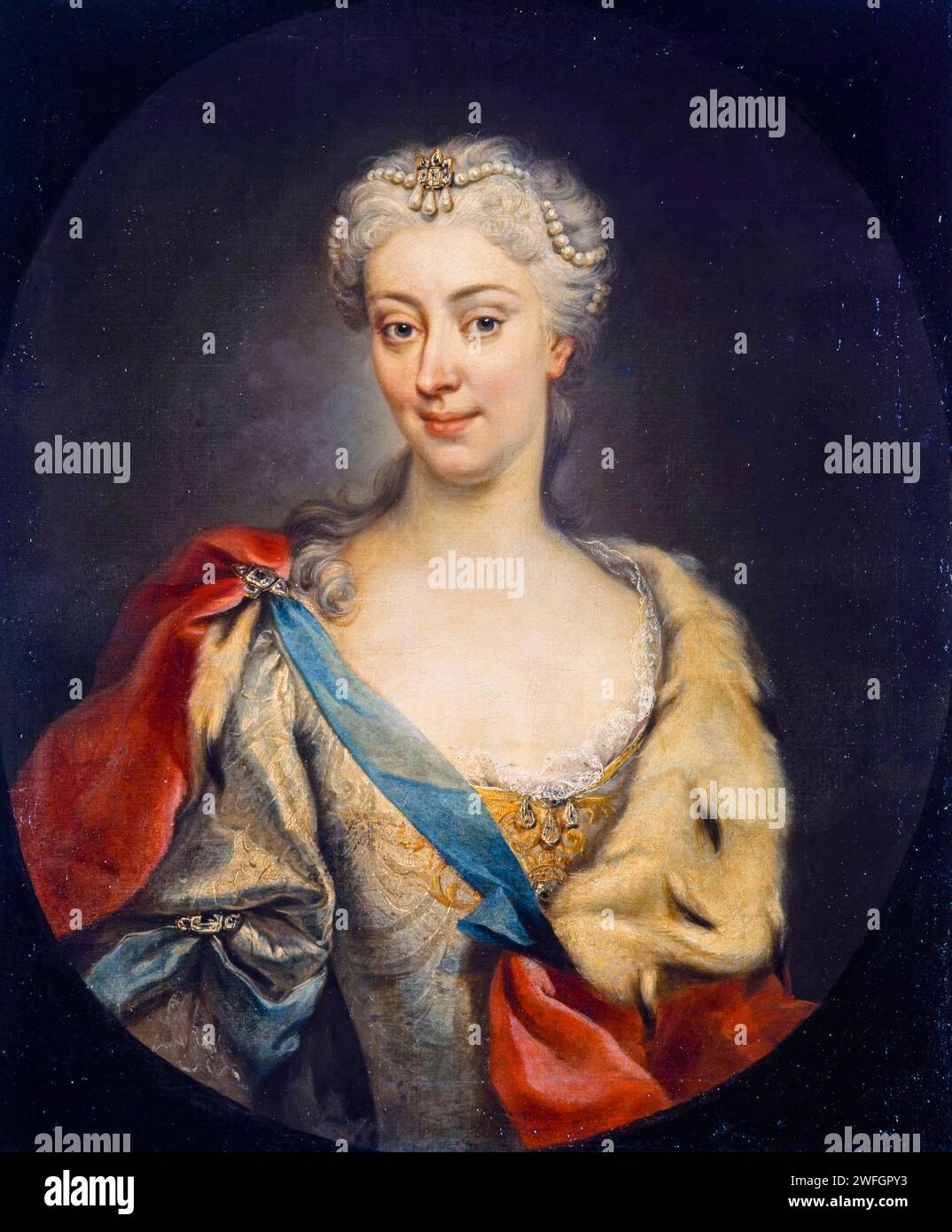 Maria Clementina Sobieska (1702-1735), reine titulaire d'Angleterre, d'Écosse et d'Irlande, portrait à l'huile sur toile d'après Martin van Meytens, 1727-1728 Banque D'Images