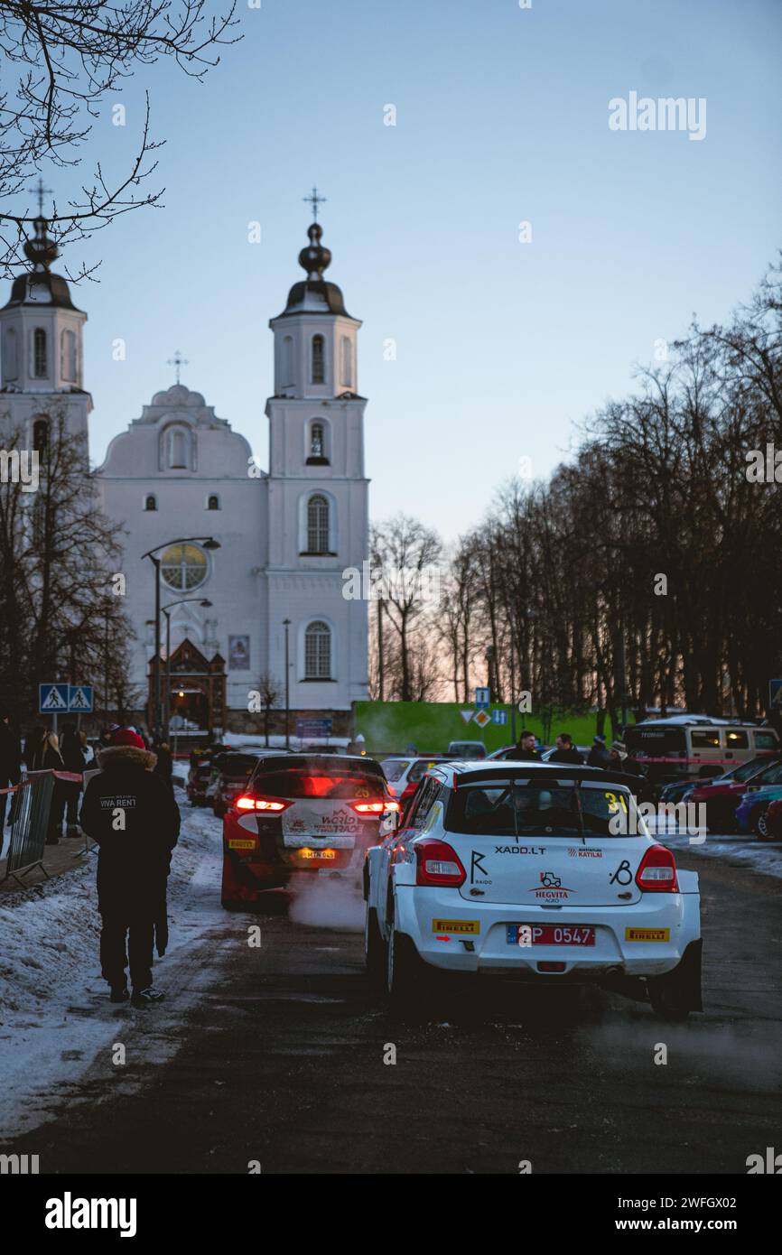 Rallye d'hiver en Lituanie Banque D'Images